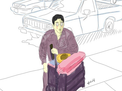 Monito Cilindrero cilindro dibujo draw hand draw illustration organillero organo sketch