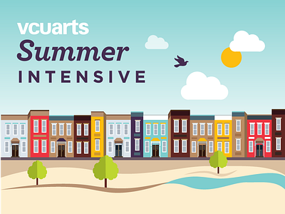 SI - updated city fan houses illustration infographic richmond rva sky trees
