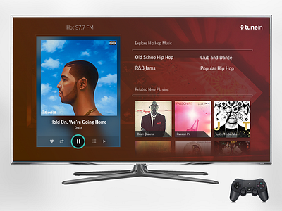 TuneIn Playstation artist music player playstation radio tv ui