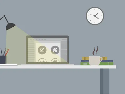 Designer Workspace - Desk art clean design desk flat illustration minimal process simple work station workspace workstation