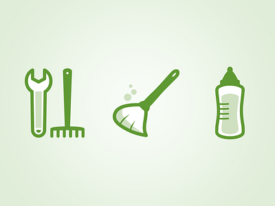 Task Icons babysitting cleaning diy icons sketch task vector