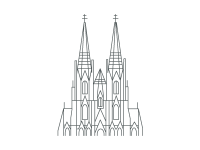 Kölner Dom (Nr2) citymap cologne dom icon icondesign illustration infographic kiasue köln