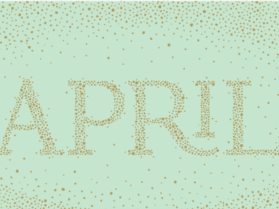 april calendar easter lettering pointillism