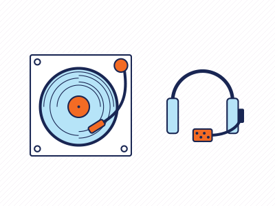 DJ SET dj gramophone headphones set