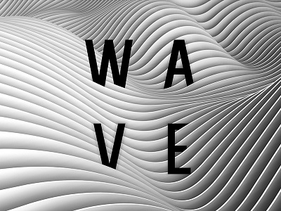 Wave c4d grey minimal poster print typography