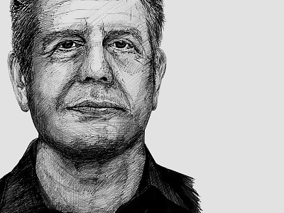 Anthony Bourdain portrait anthony bourdain illustration pen portrait sketch