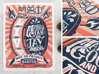 Matthew Good and Jay Baruchel show poster merchnadise poster screen print typography