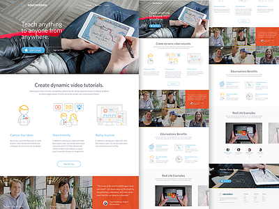 Educreations branding education flat flat design focus lab icons web design website