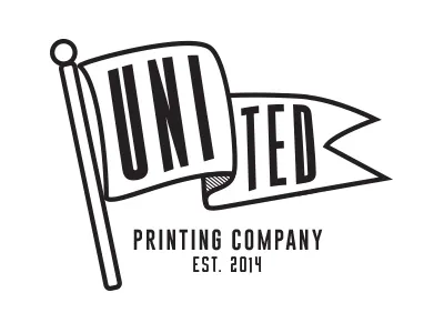 Flag brand company emblem flag logo printing start up typography vintage