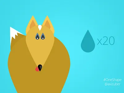 One Shape Challenge: Droplet challenge flat fox oneshape