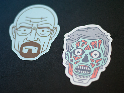 Sticker Shot avatar beard formaldehyde scary fun glasses illustration meth vector walter white