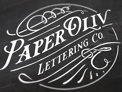 Working on a new Paper Oliv logo brilant typeface chalkboard hand lettering logo typography