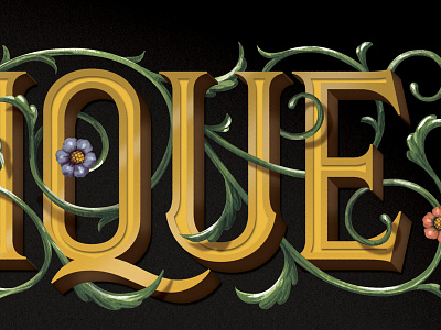 QUE? gouache illustration lettering wip