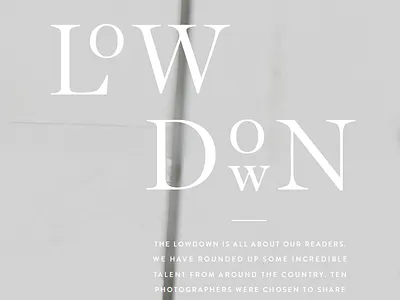 Lowdown design layout typography
