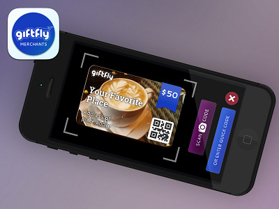 UI :: GiftFly :: Merchant App Screens app b2b giftcards iphone mobile scanner service ux