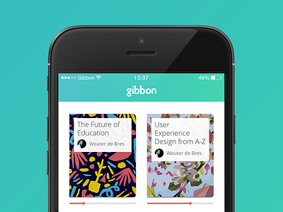 Gibbon iPhone app app covers elearning iphone magazine navbar teal