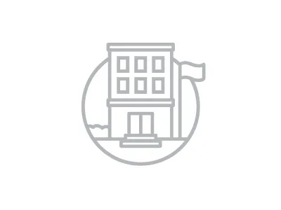 Schoolhouse Icon building circle flag icon illustration kentucky landmark line louisville school simple work