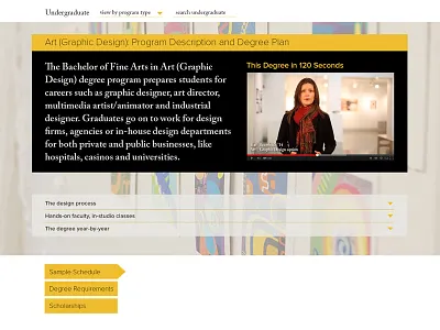 Southern Miss redesign - degree page higher education lauren smith southern miss web