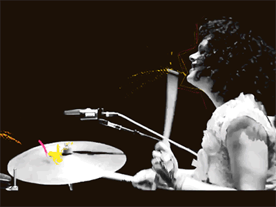 Regine animated gif annimation arcade fire drummer drums ready to start regine chassagne rock