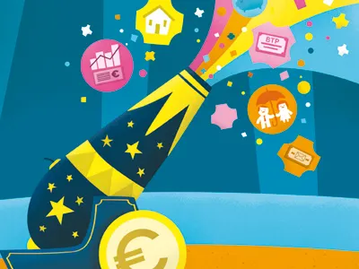 Ilsole24ore Plus24 Cover 13.09 cannon carnival circus colorful economy euro rainbow stocks