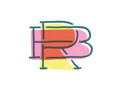RB Mark hand drawn logo mark monogram slab