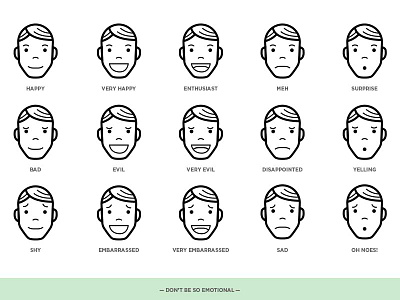 Don't be so emotional! avatar emotion icons person vector