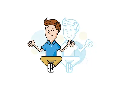 Meditate for conceptual realisations illustration illustrator man meditate