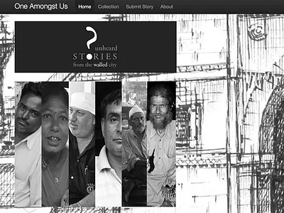 One Amongst Us - HomePage black bootstrap storytelling web white