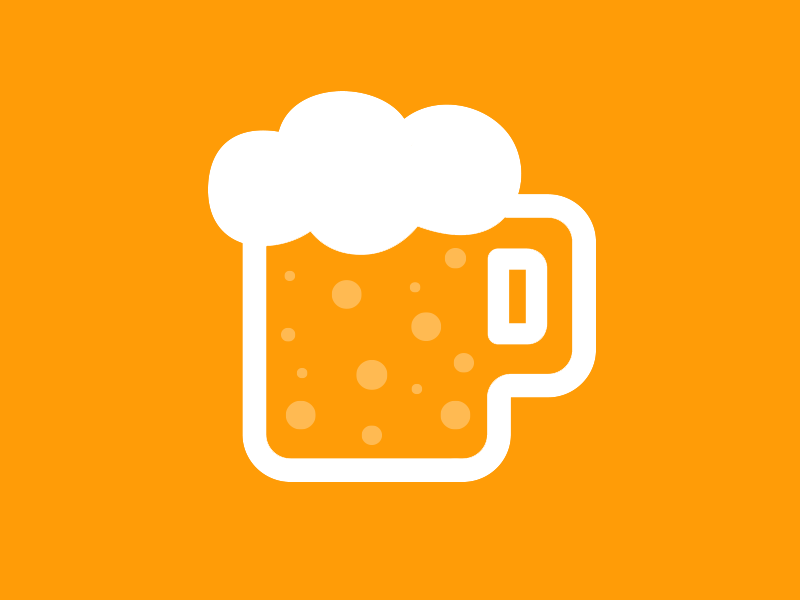 Pint animated beer bubbles logo pint