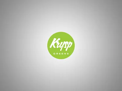 Krysp Greens circle food green logo salad script