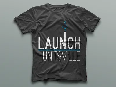 No'Ala Magazine - Launch Huntsville Shirt bold clean editorial hometown linear local logo magazine modern rebrand rocket shirt