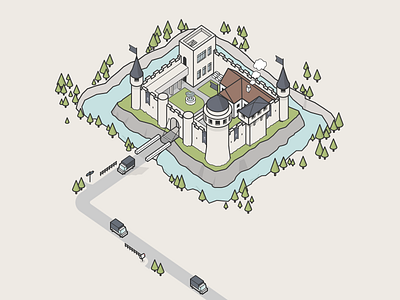 Isometric illustrations BOLDKING castle drawn illustrations isometric