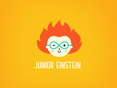 Junior Einstein boy character einstein glasses graphic illustration infinite junior kid logo smart