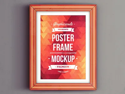 Poster Frame Mockup abstract background artwork background flyer mockup frame label mockup poster poster mockup psd ribbon wall