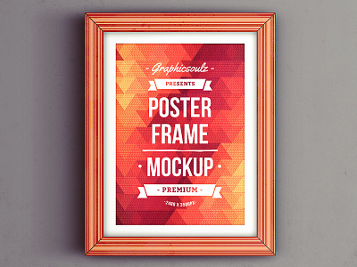 Poster Frame Mockup abstract background artwork background flyer mockup frame label mockup poster poster mockup psd ribbon wall