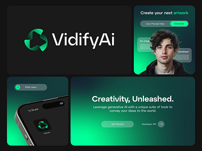 VidifyAi Visual Identity Design ai tool automation brand identity branding creative dynamic futuristic gradient logo icon innovation logo logo design logo designer modern logo saas seamless