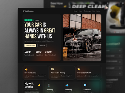 Landing Page | Car Wash | Auto Detailing auto detailing car wash design landing page local business website design power washing website