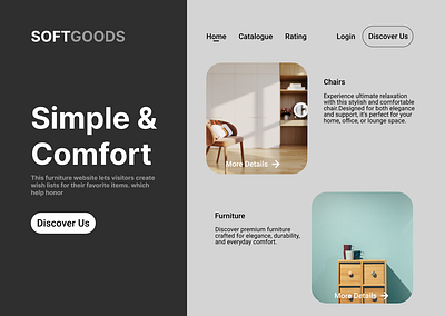 Softgoods landing page design ui ux web