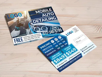 Mobile Auto Detailing Services Postcard Design polishing