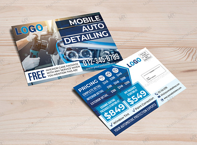 Mobile Auto Detailing Services Postcard Design polishing