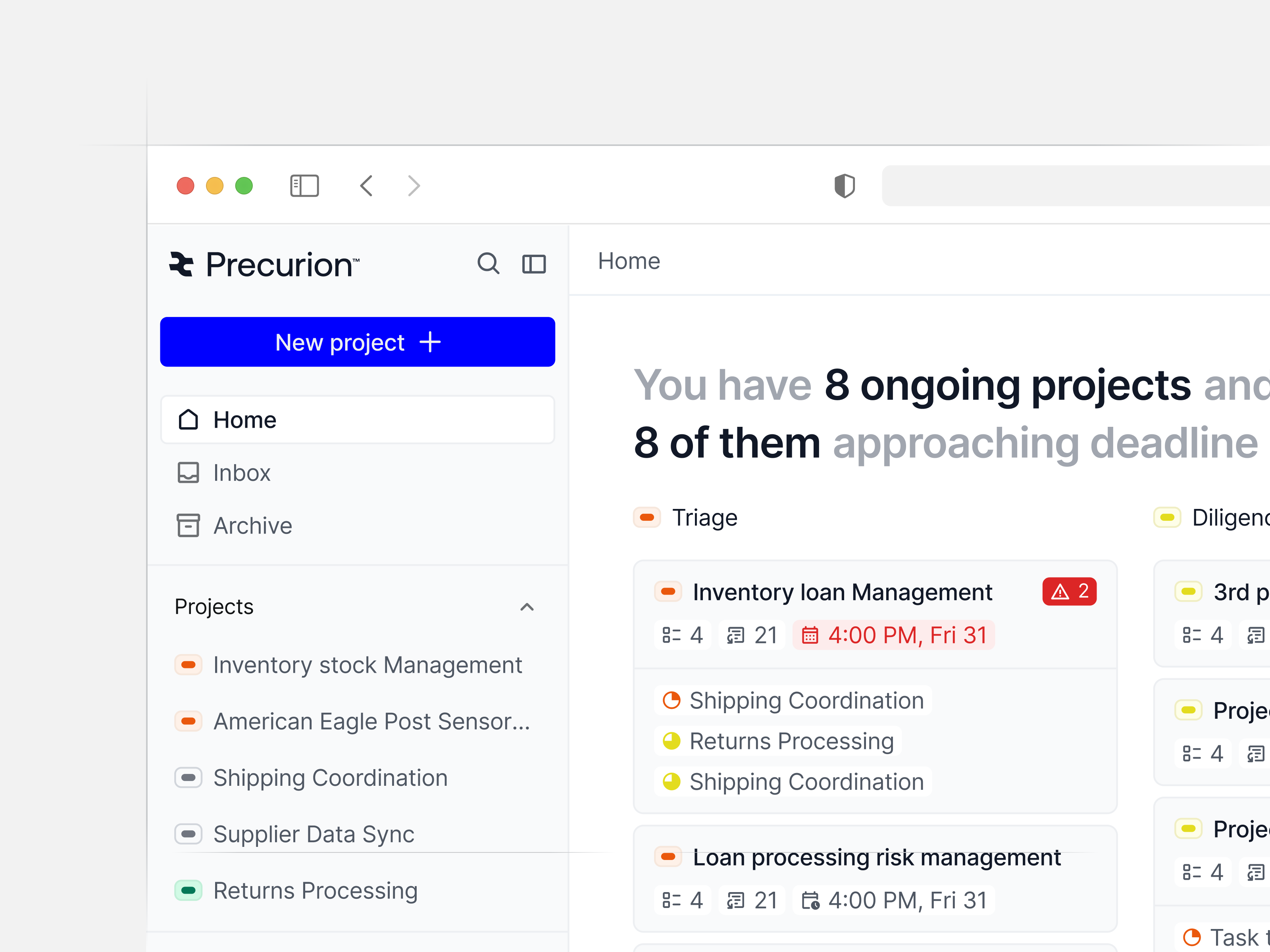 Example of AI agent project management app