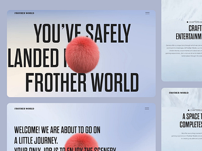 Frother World – Immersive Landing UI 3d motion graphics digital experience gamified website interface interactive brand interactive ui landing page landing page ux minimalistic design motion graphics next gen web experience storytelling ui typography ui user engagement interaction ux ui uxui motion design web web aesthetics web based digital website experience