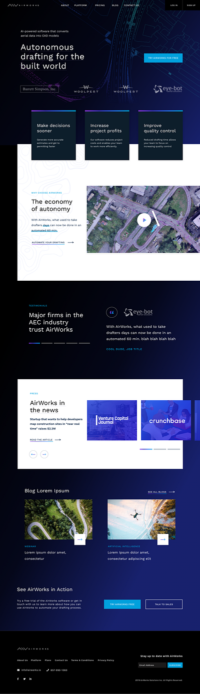 AirWorks Website branding ui design web web design