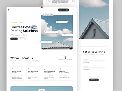 Rooging Contractor | Landing Page Design landing page roofing company roofing contractor web design website design