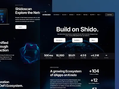 KREDO - Ecosystem Website Design blockchain crypto innovation crypto network crypto website data visualization defi platform digital finance financial technology fintech platform interactive design liquidity solution nft platform smart contracts token economy typography ui design ux ux design ux ui web3 design