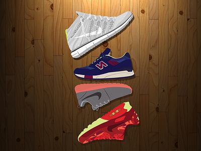 Personal Sneaker Rotation design graphic hybrid icon illustration illustrator nike raster sneaker vector
