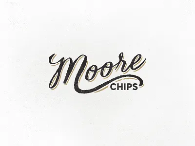 Moore Chips - Logo branding chips design logo logotype old retro snacks texture type typography vintage