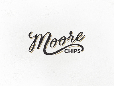 Moore Chips - Logo branding chips design logo logotype old retro snacks texture type typography vintage