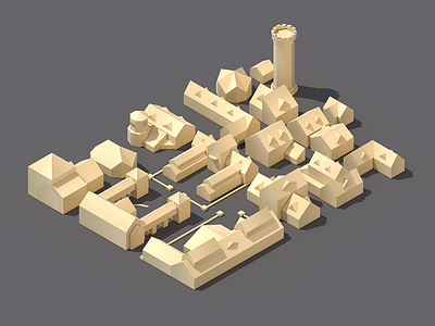 Sixth Hallven 3d c4d capsicum goulash isometric landscape render