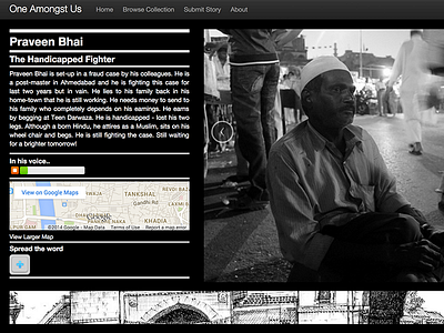 One Amongst Us - StoryPage black bootstrap storytelling web white